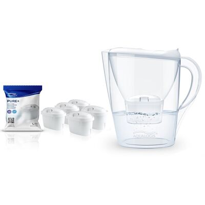 Dzbanek Filtrujący Aqualogis Harmony Biały + 5 Filtrów Pure+ Dzbanek Filtrujący Aqualogis Harmony Biały + 5 Filtrów Pure+