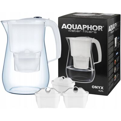 Dzbanek filtrujący Aquaphor Onyx 4,2l z 3 wkładami Maxfor+ Mg biały Dzbanek filtrujący Aquaphor Onyx 4,2l z 3 wkładami Maxfor+ Mg biały