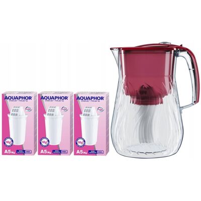 Dzbanek filtrujący Aquaphor Orleans 4.2l wiśniowy z 3 wkł. A5 Mg Dzbanek filtrujący Aquaphor Orleans 4.2l wiśniowy z 3 wkł. A5 Mg