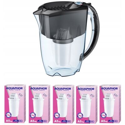 Dzbanek filtrujący Aquaphor Prestige 2.8 l z 6 wkładami A5 Mg, czarny Dzbanek filtrujący Aquaphor Prestige 2.8 l z 6 wkładami A5 Mg, czarny