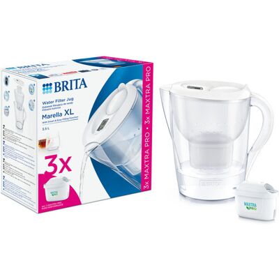 Dzbanek filtrujący wodę Brita Marella XL - 3,5L, Cyfrowy wskaźnik, 3 filtry Dzbanek filtrujący wodę Brita Marella XL - 3,5L, Cyfrowy wskaźnik, 3 filtry