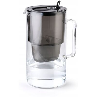 Dzbanek Filtrujący Szklany Aquaphor Glass 2,5l Z Wkładem Maxfor+ H, Czarny Dzbanek Filtrujący Szklany Aquaphor Glass 2,5l Z Wkładem Maxfor+ H, Czarny