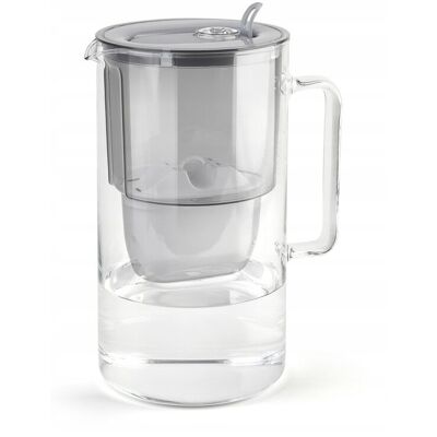 Dzbanek filtrujący szklany Aquaphor Glass 2,5l z wkładem Maxfor+ MG, szary Dzbanek filtrujący szklany Aquaphor Glass 2,5l z wkładem Maxfor+ MG, szary