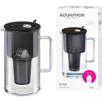Dzbanek Filtrujący Szklany Aquaphor Nord 2,5l Z Wkładem A5 Mg (350l) Czarny Dzbanek Filtrujący Szklany Aquaphor Nord 2,5l Z Wkładem A5 Mg (350l) Czarny