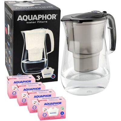 Dzbanek filtrujący wodę Aquaphor Onyx 4.2 L CZARNY TRITAN + 4 Filtry Wkłady Magnezowe MG+ Dzbanek filtrujący wodę Aquaphor Onyx 4.2 L CZARNY TRITAN + 4 Filtry Wkłady Magnezowe MG+