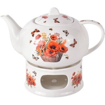 DUO Dzbanek imbryk podgrzewacz porcelana maki crocus DUO Dzbanek imbryk podgrzewacz porcelana maki crocus