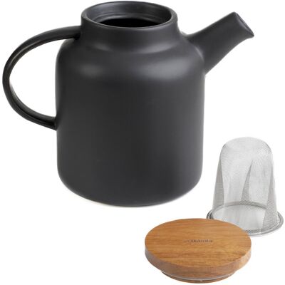 Dzbanek Poline Z Akacjowym Wieczkiem Czarny 1,5l Homla Dzbanek Poline Z Akacjowym Wieczkiem Czarny 1,5l Homla
