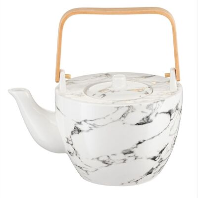 Dzbanek porcelanowy z bambusowym uchwytem 800 ml MARMO GOLD VILLA ITALIA Dzbanek porcelanowy z bambusowym uchwytem 800 ml MARMO GOLD VILLA ITALIA