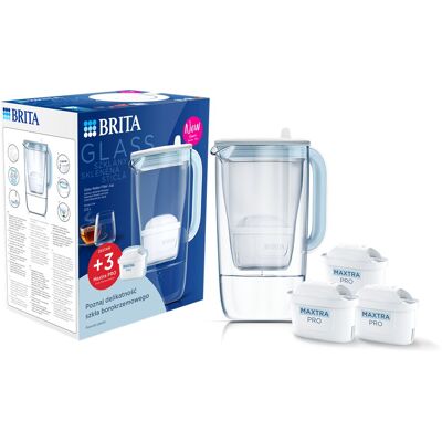 Dzbanek Z Filtrem Brita Glass Niebieski + 3 Maxtra Pro Pure Performance Dzbanek Z Filtrem Brita Glass Niebieski + 3 Maxtra Pro Pure Performance