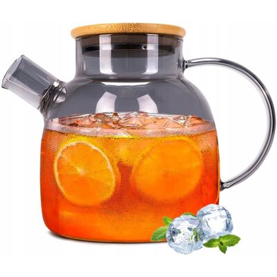 Kamille Dzbanek Zaparzacz do Herbaty 1500 Ml Szkło Borokrzemowe z Metalową Spiralą Kamille Dzbanek Zaparzacz do Herbaty 1500 Ml Szkło Borokrzemowe z Metalową Spiralą