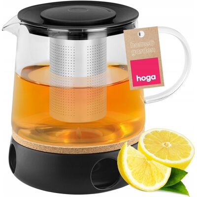 Hoga DZBANEK ZAPARZACZ PODGRZEWACZ 1,5L Do Herbaty Ziół Szklany Stalowe Sitko Hoga DZBANEK ZAPARZACZ PODGRZEWACZ 1,5L Do Herbaty Ziół Szklany Stalowe Sitko