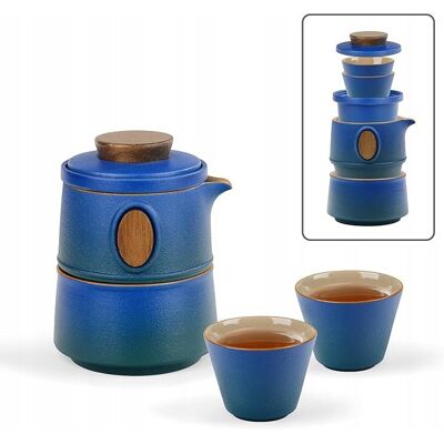 Inny producent FANQUARE PRZENOŚNY ZESTAW DO HERBATY NIEBIESKA PORCELANA KUNG FU Z ETUI Inny producent FANQUARE PRZENOŚNY ZESTAW DO HERBATY NIEBIESKA PORCELANA KUNG FU Z ETUI