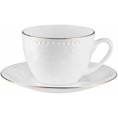 Villa Italia Filiżanka Porcelanowa 250 Ml Ze Spodkiem Roma Gold Villa Italia Filiżanka Porcelanowa 250 Ml Ze Spodkiem Roma Gold