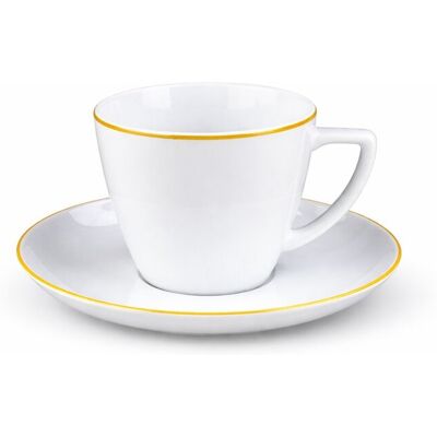 Porcelana Bogucice BGH Filiżanka 350 ml ze spodkiem Waza Modern Żółta Linia Porcelana Bogucice BGH Filiżanka 350 ml ze spodkiem Waza Modern Żółta Linia