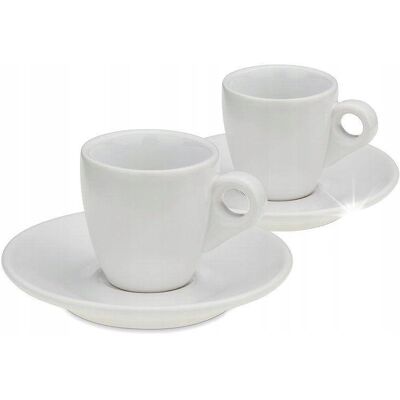 FILIŻANKA do Espresso x 2 szt Kela 50 ml + spodki Mattia biała FILIŻANKA do Espresso x 2 szt Kela 50 ml + spodki Mattia biała