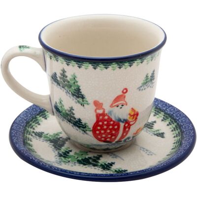 FILIŻANKA do herbaty kawy 300 ml ze spodkiem MIKOŁAJ - Ceramika Artystyczna Bolesławiec FILIŻANKA do herbaty kawy 300 ml ze spodkiem MIKOŁAJ - Ceramika Artystyczna Bolesławiec