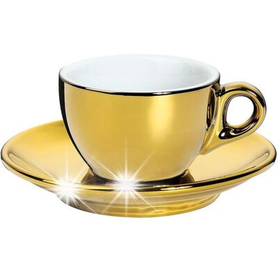FILIŻANKA do KAWY espresso 50 ml + Spodek CILIO złota FILIŻANKA do KAWY espresso 50 ml + Spodek CILIO złota