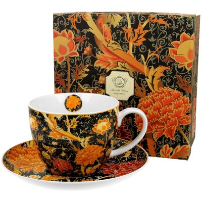 Filiżanka do kawy i herbaty porcelanowa ze spodkiem DUO Cray Floral William Morris400 ml Filiżanka do kawy i herbaty porcelanowa ze spodkiem DUO Cray Floral William Morris400 ml