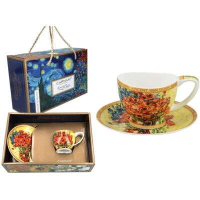 Filiżanka Espresso Vanessa - V. Van Gogh, Czerwone Maki I Stokrotki (Carmani) Filiżanka Espresso Vanessa - V. Van Gogh, Czerwone Maki I Stokrotki (Carmani)