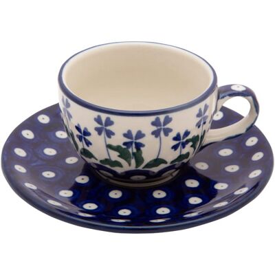 FILIŻANKA podwójne espresso 100 ml ze spodkiem - Ceramika Artystyczna Bolesławiec FILIŻANKA podwójne espresso 100 ml ze spodkiem - Ceramika Artystyczna Bolesławiec