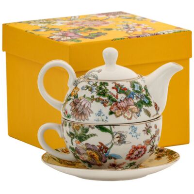 Marco Polo Filiżanka Z Dzbanuszkiem Tea For One Kwiaty Biały Marco Polo Filiżanka Z Dzbanuszkiem Tea For One Kwiaty Biały