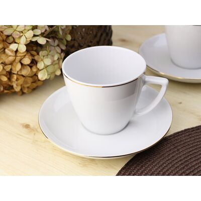 Inny producent Filiżanka ze spodkiem 0,35 L/17,5 cm Waza - Modern WA-08z złota linia Inny producent Filiżanka ze spodkiem 0,35 L/17,5 cm Waza - Modern WA-08z złota linia