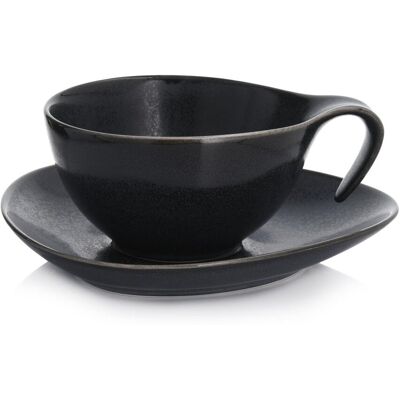 Filiżanka Ze Spodkiem 350 Ml Grafitowa Porcelana Time Black DUKA Filiżanka Ze Spodkiem 350 Ml Grafitowa Porcelana Time Black DUKA
