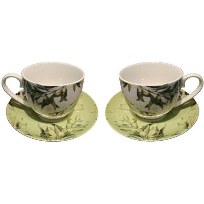 Marco Polo Filiżanki Do Kawy Porcelana Spodki Oliwki Zielone Marco Polo Filiżanki Do Kawy Porcelana Spodki Oliwki Zielone