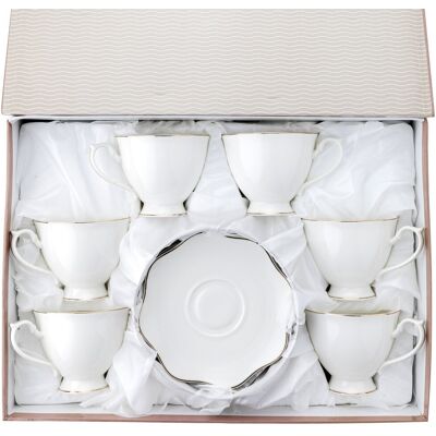 Filiżanki Florina Liric 220 Ml 12 El. Porcelanowe Ze Złotym Akcentem Filiżanki Florina Liric 220 Ml 12 El. Porcelanowe Ze Złotym Akcentem