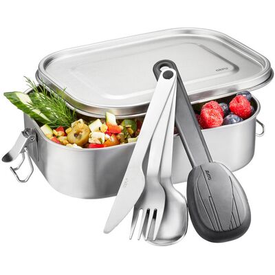 Gefu Endure Lunch Box Duży + Zestaw 4 Sztućców Gefu Endure Lunch Box Duży + Zestaw 4 Sztućców