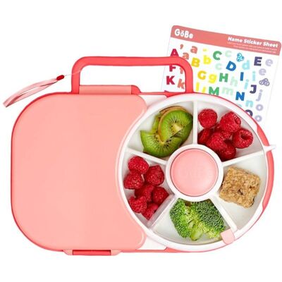 Inny producent Gobe - Szczelny Lunchbox Z Przegródkamisnack Spinner 2w1, Watermelon Pink Inny producent Gobe - Szczelny Lunchbox Z Przegródkamisnack Spinner 2w1, Watermelon Pink