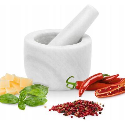 Inny producent GOURMEO Moździerz Z Tłuczkiem Marmurowy 200ml Biały Inny producent GOURMEO Moździerz Z Tłuczkiem Marmurowy 200ml Biały