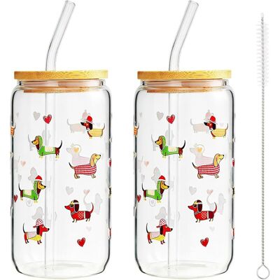 Inny producent jamnik, 500 ml, słoik z pokrywką i słomką, kubek jamnik, szklanki z drewnianą pokrywką, szklanka do picia ze słomką i bambusową pokrywką do gorących.. Inny producent jamnik, 500 ml, słoik z pokrywką i słomką, kubek jamnik, szklanki z drewnianą pokrywką, szklanka do picia ze słomką i bambusową pokrywką do gorących..