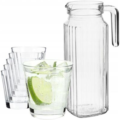 Kadax Dzbanek 1,1L + 6 Szklanek 175ml Do Wody Soku Kadax Dzbanek 1,1L + 6 Szklanek 175ml Do Wody Soku