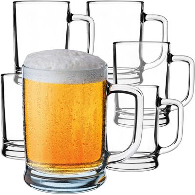 Kadax Kufle Do Piwa 400ml 0,4l Kufel Na Piwo Szklany Z Uchem Duży Prezent 6 Szt Kadax Kufle Do Piwa 400ml 0,4l Kufel Na Piwo Szklany Z Uchem Duży Prezent 6 Szt