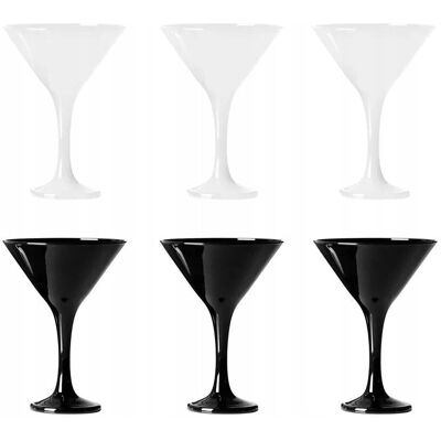 KIELISZKI DO MARTINI 150 ML ZESTAW 6 SZTUK Glasmark czarne białe KIELISZKI DO MARTINI 150 ML ZESTAW 6 SZTUK Glasmark czarne białe