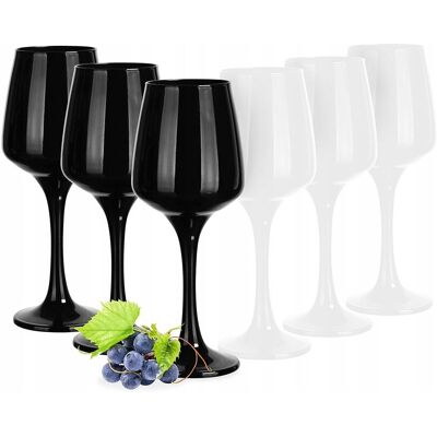 GLASMARK Kieliszki Do Wina Czerwonego 360 Ml Na Nóżce Zestaw 6 Szt Czarne I Białe GLASMARK Kieliszki Do Wina Czerwonego 360 Ml Na Nóżce Zestaw 6 Szt Czarne I Białe