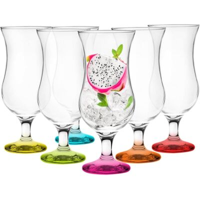 Kieliszki Koktajlowe Drink Glasmark Zestaw 6szt Deserowe Kolorowe Dno 420ml Kieliszki Koktajlowe Drink Glasmark Zestaw 6szt Deserowe Kolorowe Dno 420ml