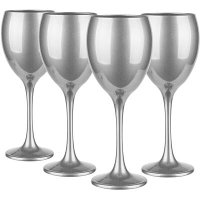 Kieliszki Srebrne Glasmark Zestaw 4Szt Stylowe Na Wino Czerwone Białe 300Ml Kieliszki Srebrne Glasmark Zestaw 4Szt Stylowe Na Wino Czerwone Białe 300Ml