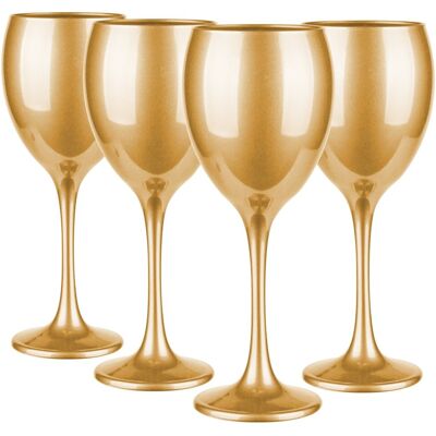 Kieliszki Złote Glasmark Zestaw 4Szt Stylowy Na Wino Czerwone Białe 300Ml Kieliszki Złote Glasmark Zestaw 4Szt Stylowy Na Wino Czerwone Białe 300Ml