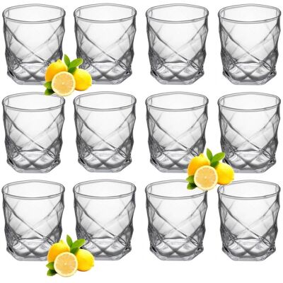 Galicja Komplet 12 szklanek do napojów wody drinków koktajli ARENA 330 ml geometryczny wzór Galicja Komplet 12 szklanek do napojów wody drinków koktajli ARENA 330 ml geometryczny wzór