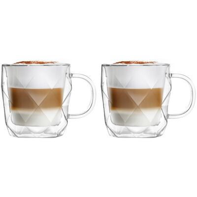 Vialli Design Komplet 2 Szklanek Termicznych Geo 330 Ml Vialli Design Komplet 2 Szklanek Termicznych Geo 330 Ml