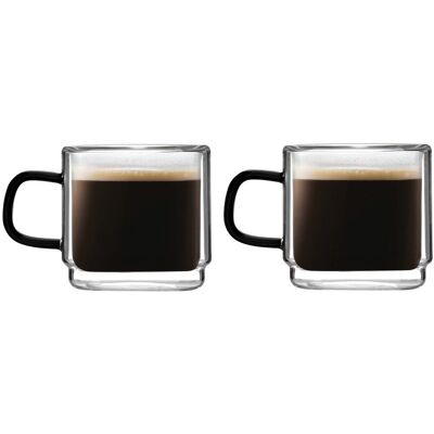 Komplet 2 Szklanek Z Podwójną Ścianką Do Espresso Carbon 80 Ml Vialli Design Komplet 2 Szklanek Z Podwójną Ścianką Do Espresso Carbon 80 Ml Vialli Design
