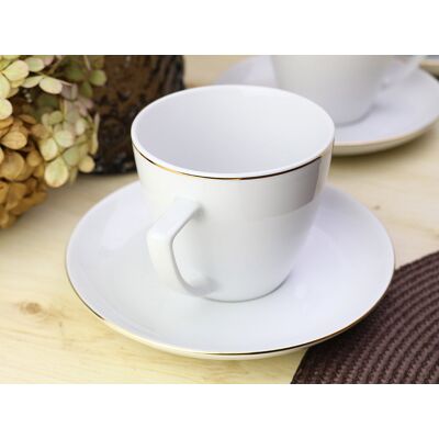Inny producent Komplet 6 filiżanek ze spodkiem 0,35 L / 17,5 cm Waza - Modern Złota Linia WA-08 Inny producent Komplet 6 filiżanek ze spodkiem 0,35 L / 17,5 cm Waza - Modern Złota Linia WA-08