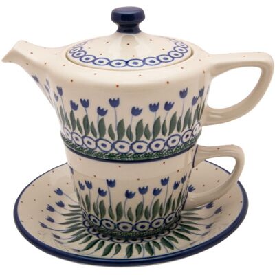 Komplet Czajnik 300 Ml Filiżanka 200 Ml - Ceramika Artystyczna Bolesławiec - Tulipany Komplet Czajnik 300 Ml Filiżanka 200 Ml - Ceramika Artystyczna Bolesławiec - Tulipany