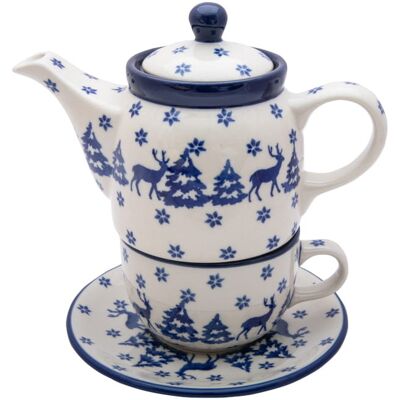 Komplet Czajnik 400 ml Filiżanka 200 ml Renifery Na Święta - Ceramika Artystyczna Bolesławiec Komplet Czajnik 400 ml Filiżanka 200 ml Renifery Na Święta - Ceramika Artystyczna Bolesławiec