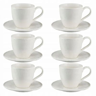 VILLA ITALIA Komplet 6 sztuk filiżanek 220 ml ze spodkiem BONITA VILLA ITALIA Komplet 6 sztuk filiżanek 220 ml ze spodkiem BONITA