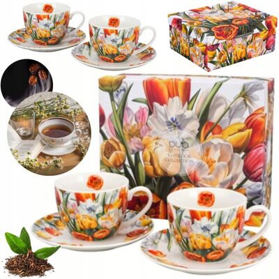 DUO KOMPLET FILIŻANKA + SPODEK 270 ml 2 szt ELEGANCKI ZESTAW PORCELANA PREZENT DUO KOMPLET FILIŻANKA + SPODEK 270 ml 2 szt ELEGANCKI ZESTAW PORCELANA PREZENT