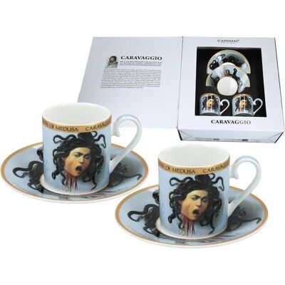 Kpl. 2 filiżanek espresso - M. M de Caravaggio, Głowa Meduzy (CARMANI) Kpl. 2 filiżanek espresso - M. M de Caravaggio, Głowa Meduzy (CARMANI)