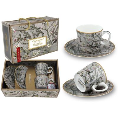 Kpl. 2 filiżanek espresso - V. van Gogh, Kwitnący Migdałowiec, srebrny (CARMANI) Kpl. 2 filiżanek espresso - V. van Gogh, Kwitnący Migdałowiec, srebrny (CARMANI)